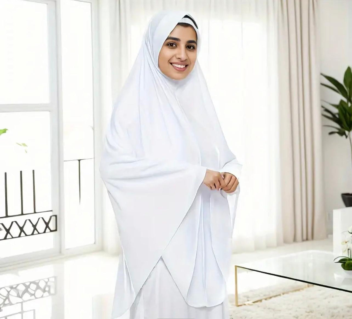 Plain Overhead Khimar - Extra Long Knee Length